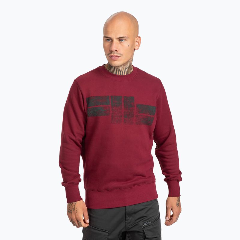Pánská mikina Pitbull West Coast Crewneck Classic Logo burgundy