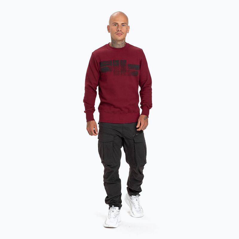 Pánská mikina Pitbull West Coast Crewneck Classic Logo burgundy 2
