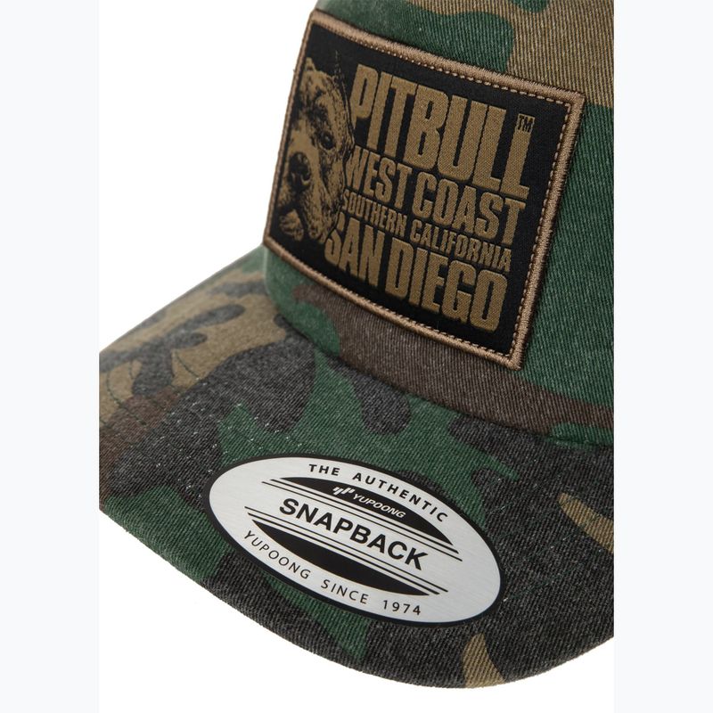 Pánská kšiltovka Pitbull West Coast Mesh Snapback ,,Blood Dog" Camo Trucker wood/black 3