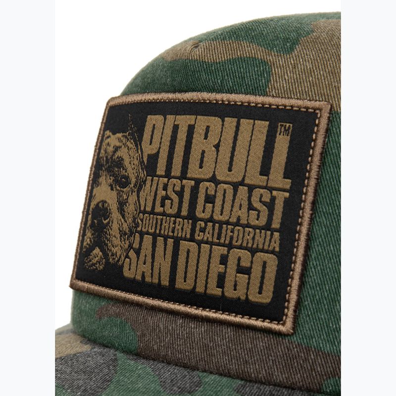 Pánská kšiltovka Pitbull West Coast Mesh Snapback ,,Blood Dog" Camo Trucker wood/black 4