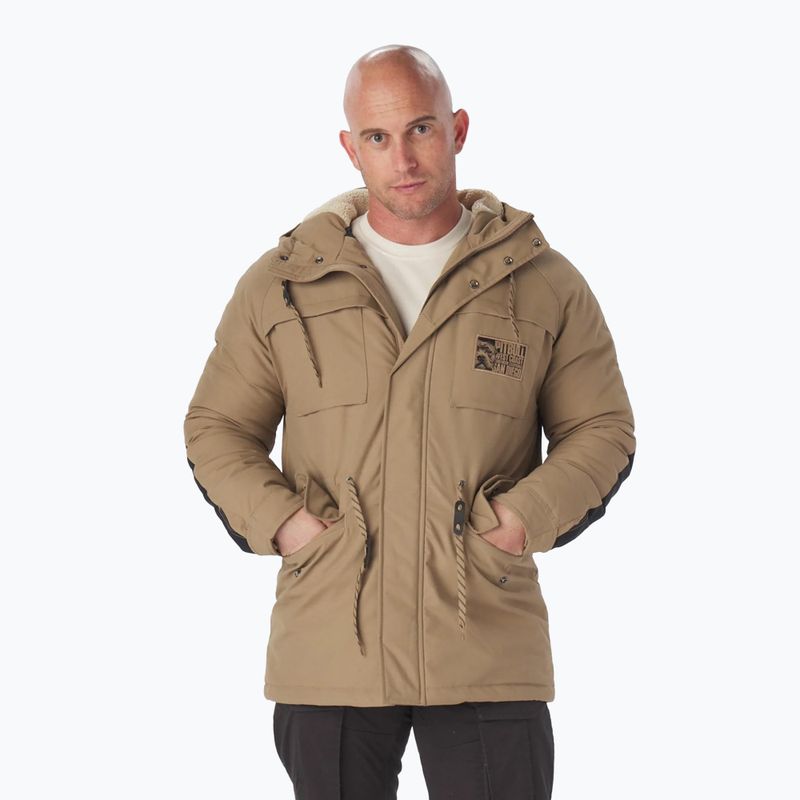 Pánská zimní bunda Pitbull West Coast Gunner Hooded Parka dark sand