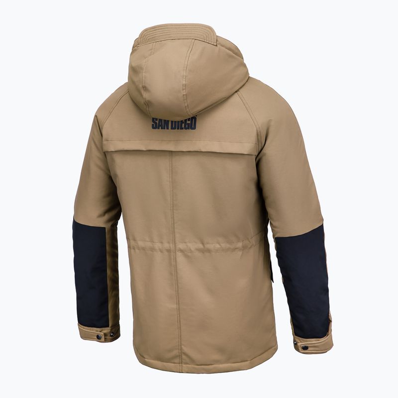 Pánská zimní bunda Pitbull West Coast Gunner Hooded Parka dark sand 5