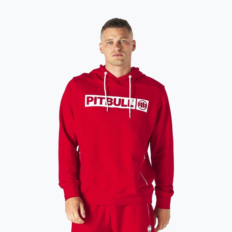 Pánská mikina Pitbull West Coast Hooded Hilltop Terry Group red