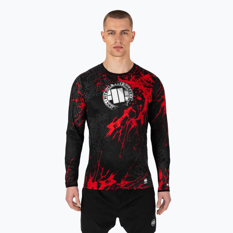 Pánské tréninkové tričko Longsleeve Pitbull Mesh Performance Pro Plus Blood Dog II  black