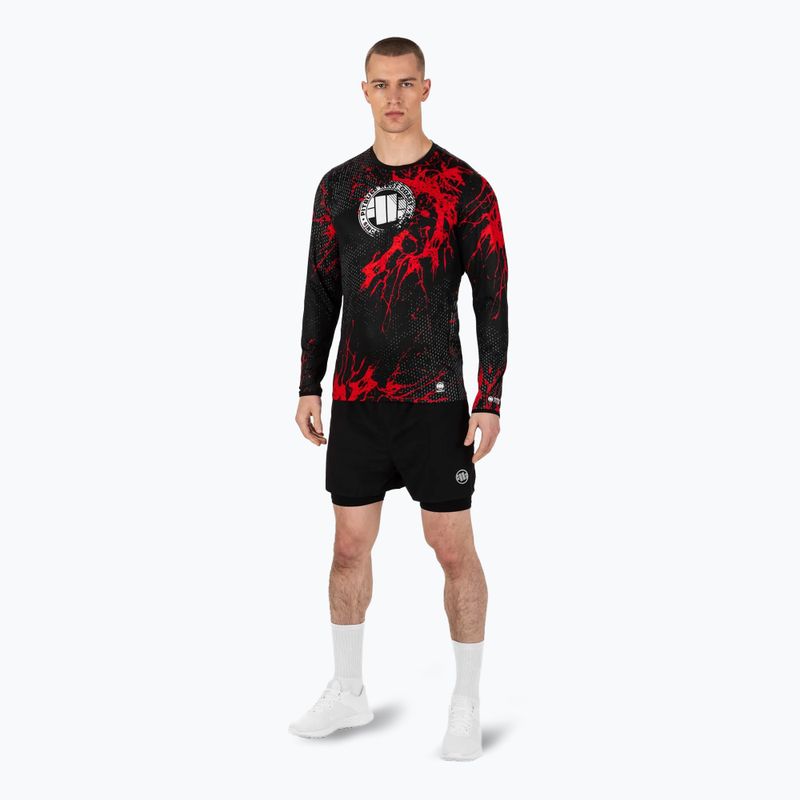 Pánské tréninkové tričko Longsleeve Pitbull Mesh Performance Pro Plus Blood Dog II  black 2