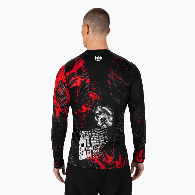 Pánské tréninkové tričko Longsleeve Pitbull Mesh Performance Pro Plus Blood Dog II  black 3