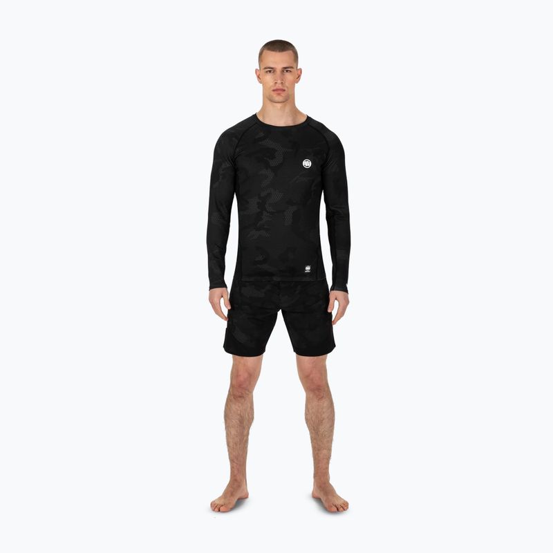 Pánský chránič Rashguard s dlouhým rukávem Pitbull West Coast Net Camo 2 Rash black camo 2