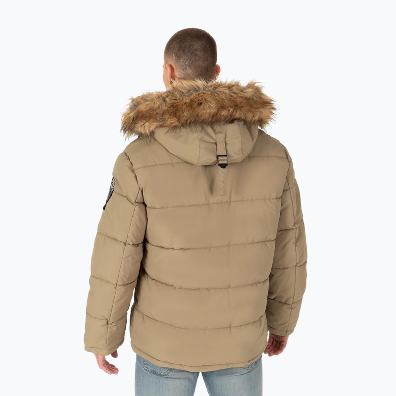 Pitbull West Coast pánská zimní bunda Taurus Hooded dark sand 2