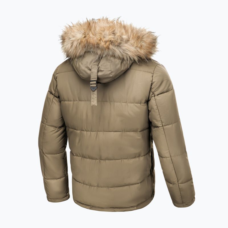 Pitbull West Coast pánská zimní bunda Taurus Hooded dark sand 4