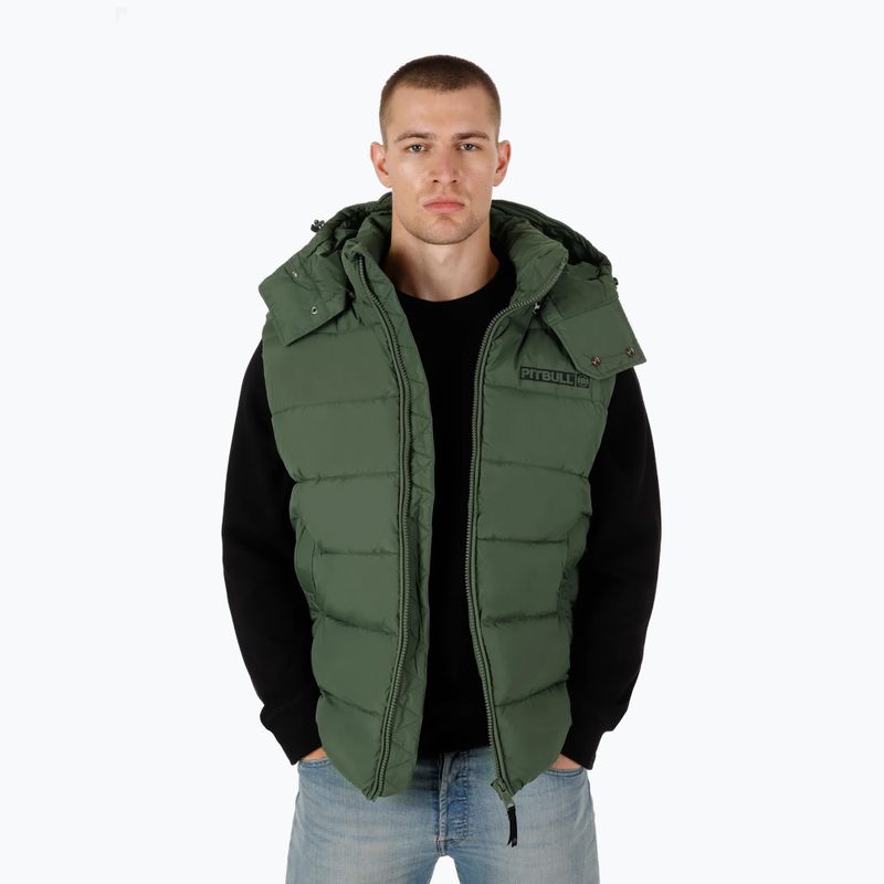 Pitbull West Coast pánská zimní bunda Perseus Hooded Vest olive