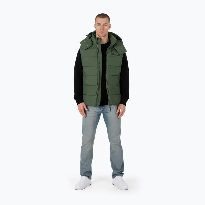 Pitbull West Coast pánská zimní bunda Perseus Hooded Vest olive 2