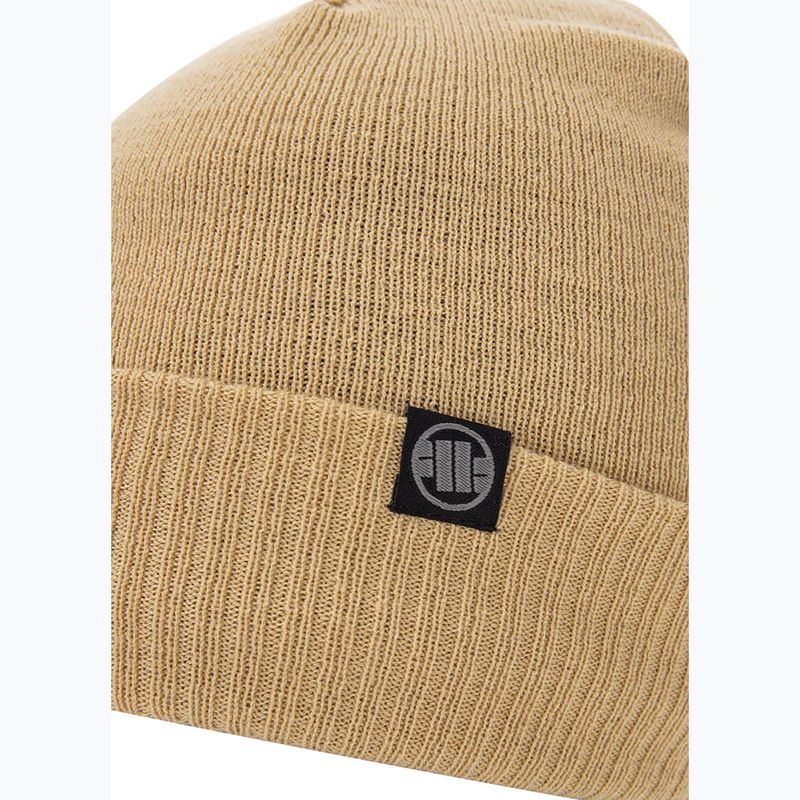 Zimní čepice Pitbull West Coast Beanie Small Logo 2 sand 3