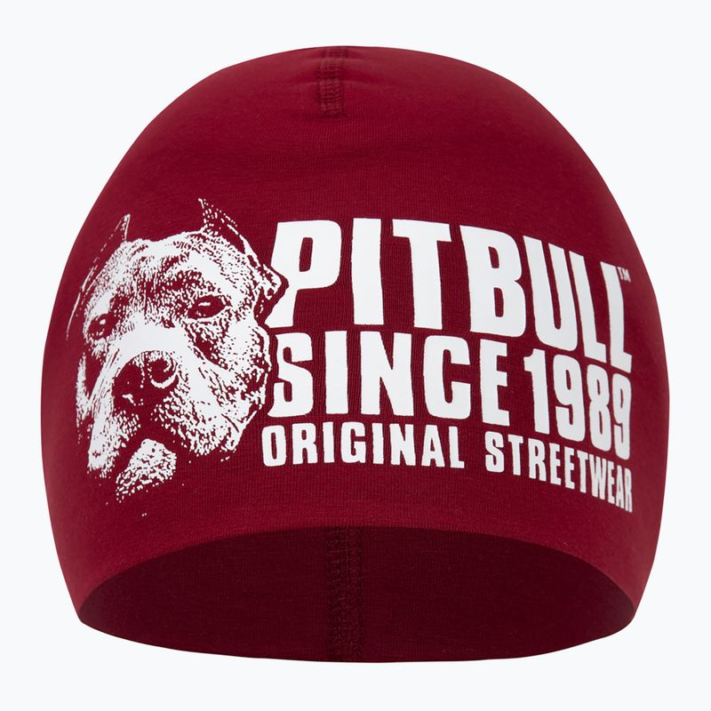 Pánská zimní čepice Pitbull Beanie Blood Dog burgundy