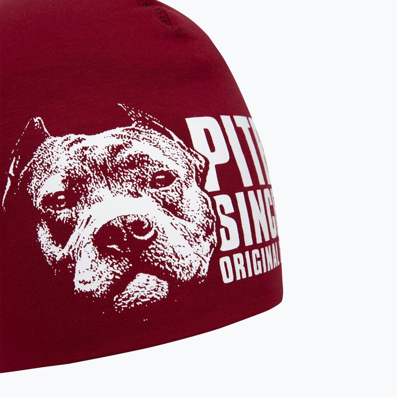 Pánská zimní čepice Pitbull Beanie Blood Dog burgundy 3