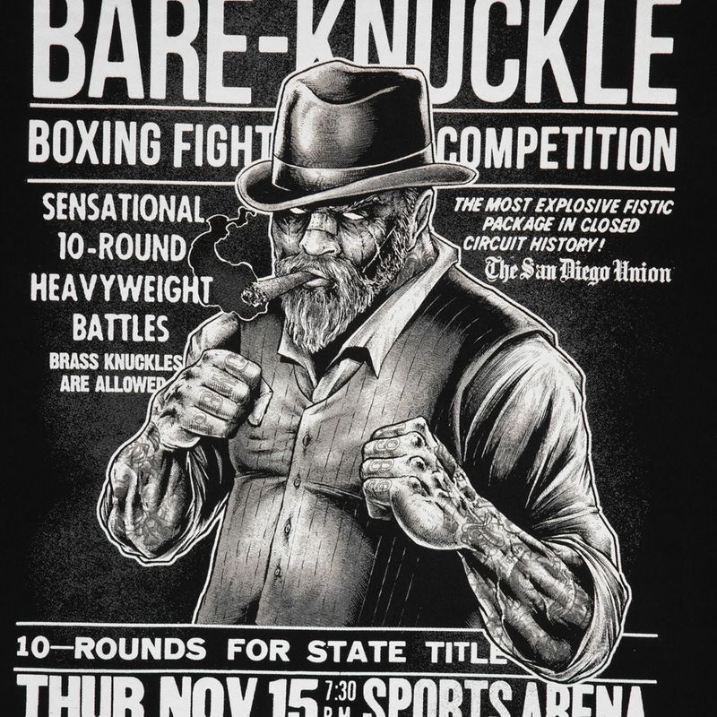 Pánská mikina Pitbull West Coast Bare Knuckle s kapucí černá 5