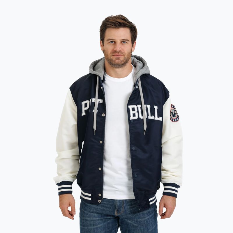 Pánská bunda Pitbull Falcon Ridge Bomber Hooded navy/ecru