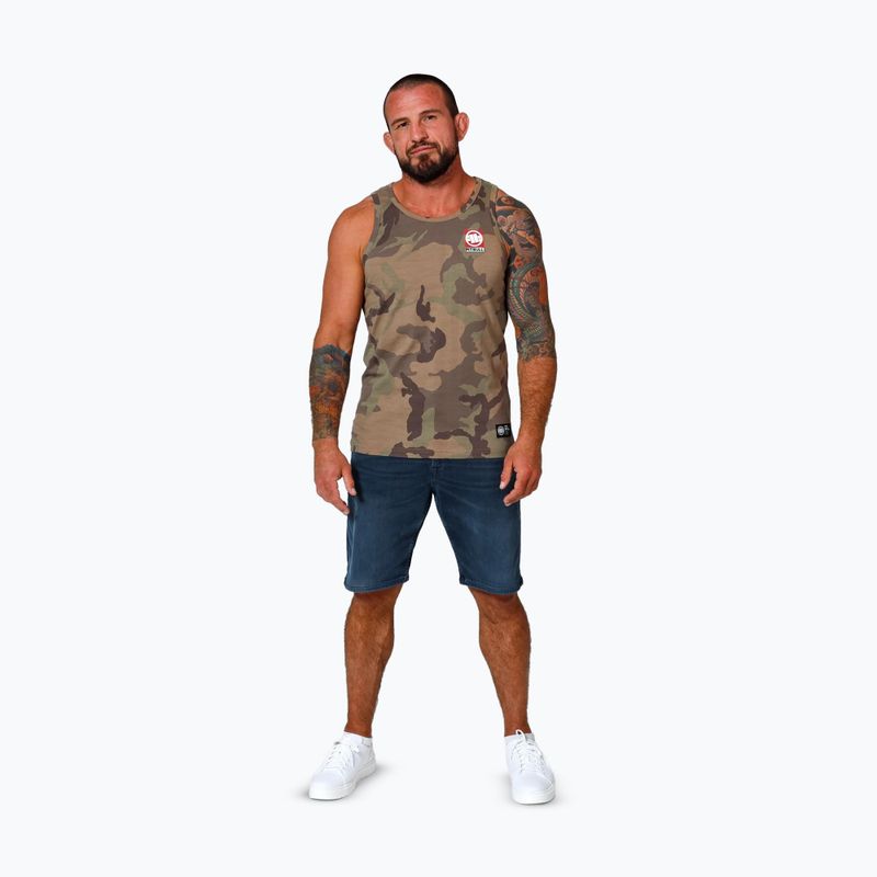 Pánské tričko na lezení Pitbull Small Hilltop Tank Top woodland camo 2