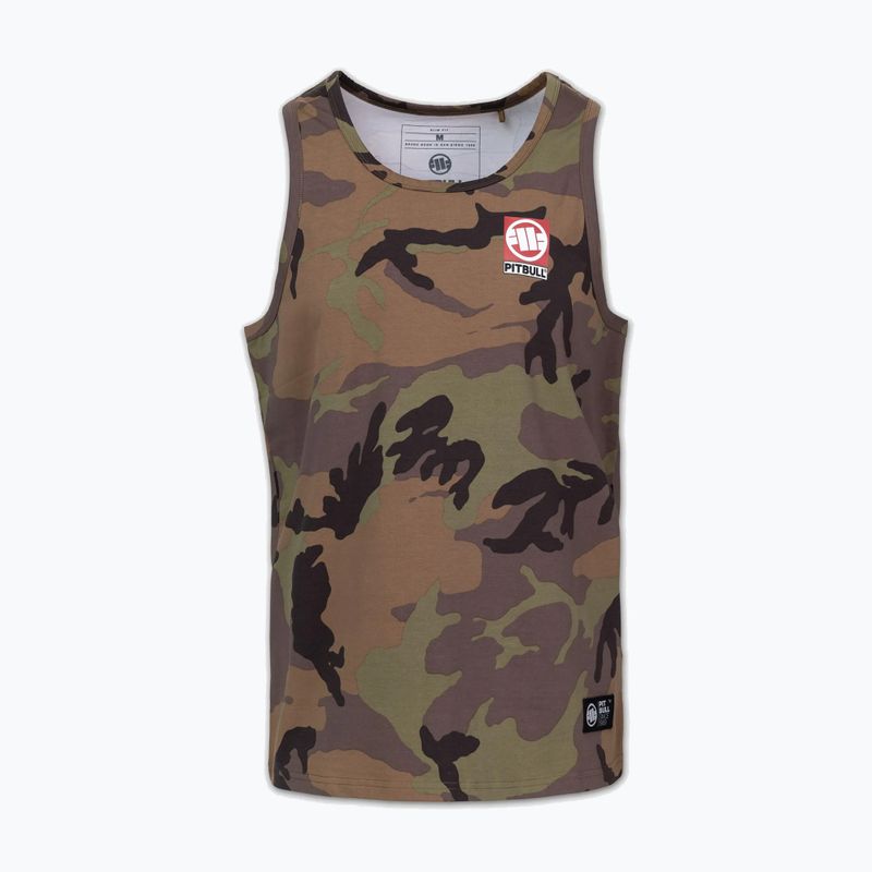 Pánské tričko na lezení Pitbull Small Hilltop Tank Top woodland camo 4