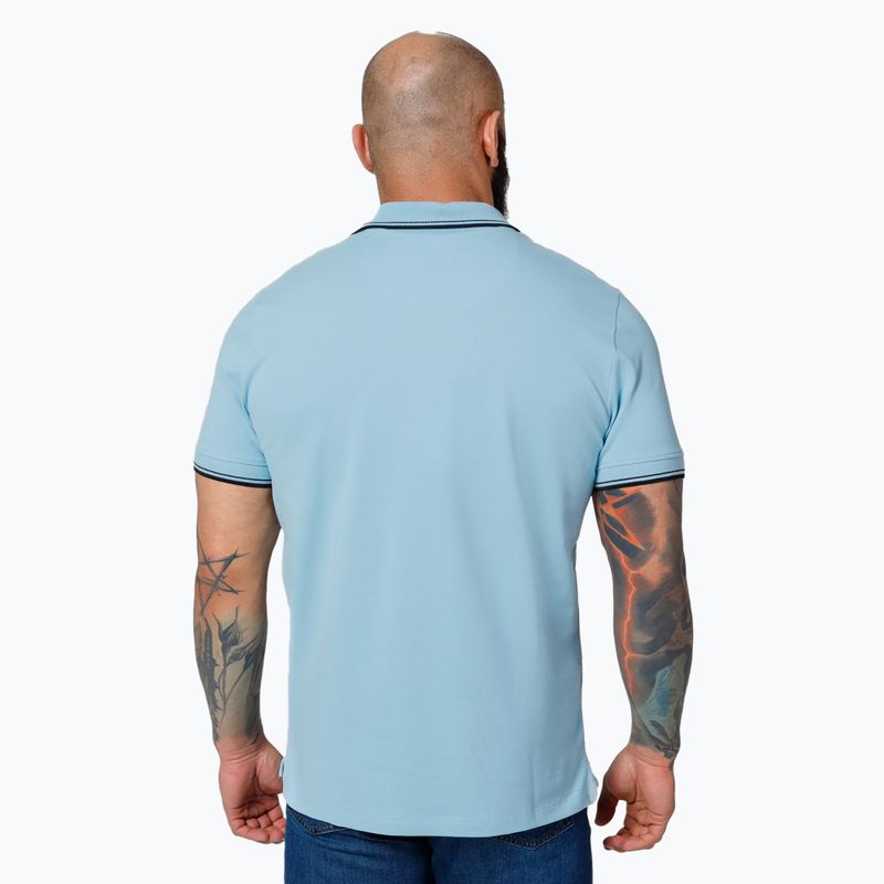 Pánská polokošile Pitbull West Coast Pique Stripes Regular světle modrá 3