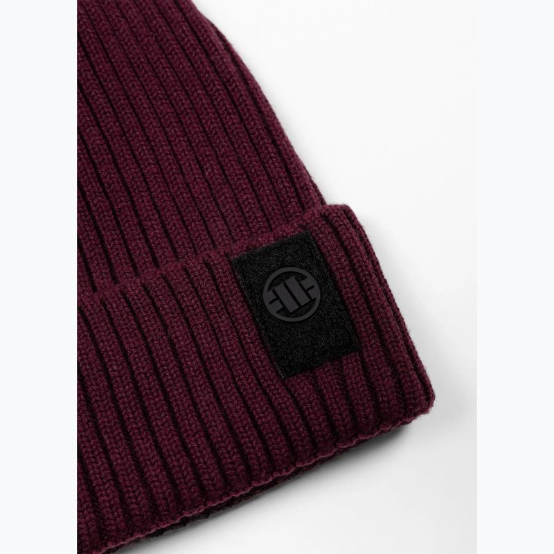 Zimní čepice Pitbull Beanie Velcro Logo burgundy 2