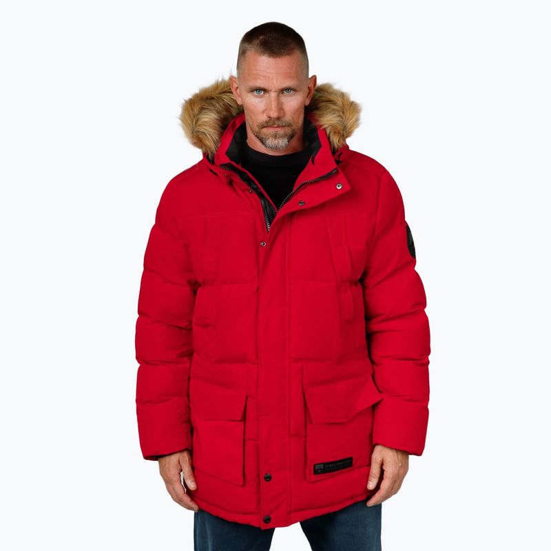Pánská bunda  Pitbull Forest Hooded Parka red
