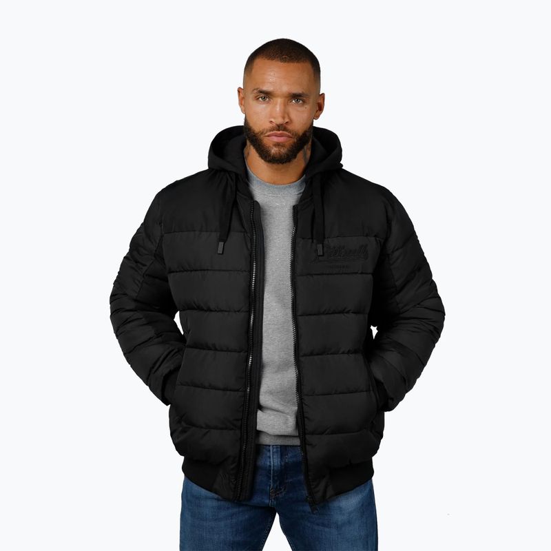 Pánská bunda  Pitbull Hidden Quilted Hooded black/black