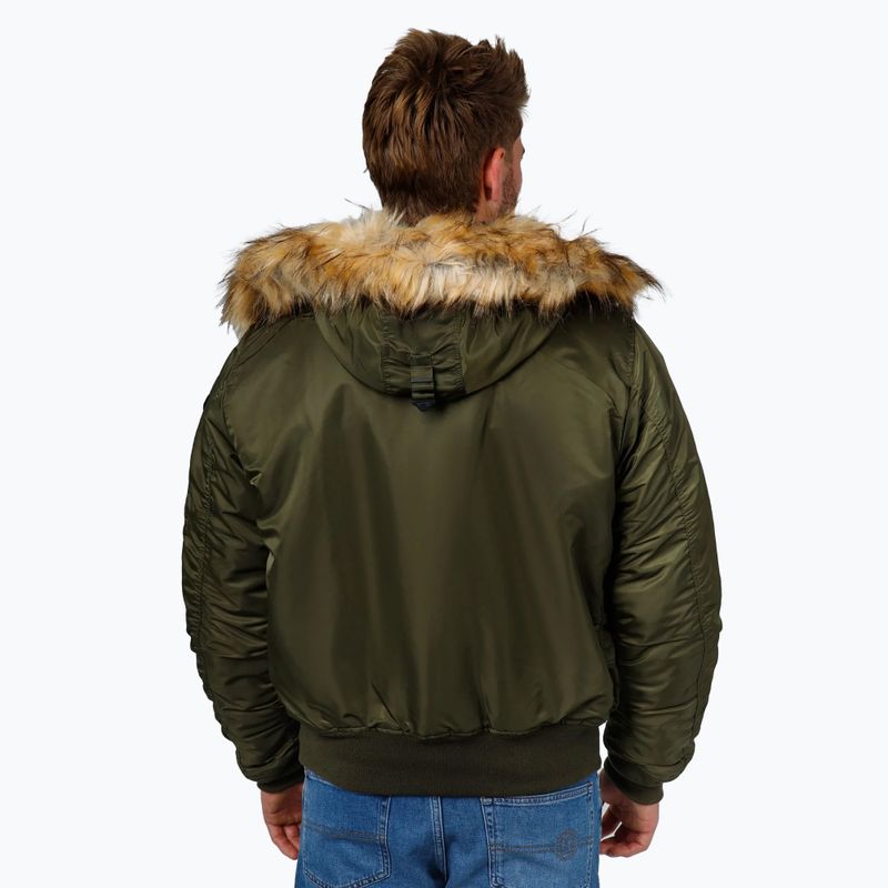 Pánská zimní bunda Pitbull Harvest Hooded Bomber olive 3