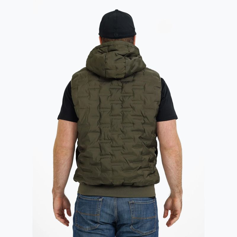 Pánská vesta  Pitbull Carver Quilted Hooded olive 2