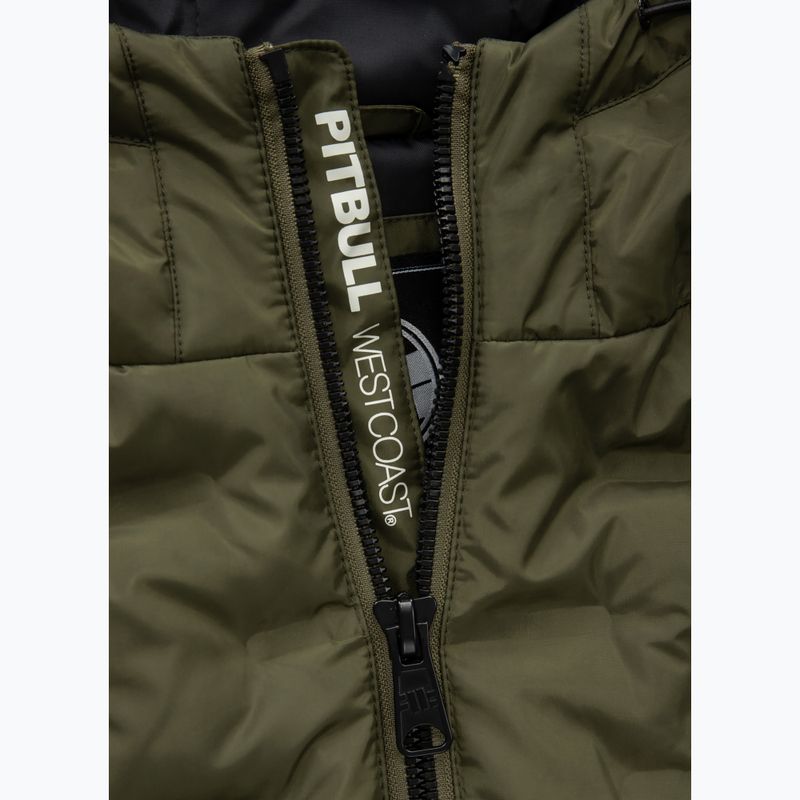 Pánská vesta  Pitbull Carver Quilted Hooded olive 5