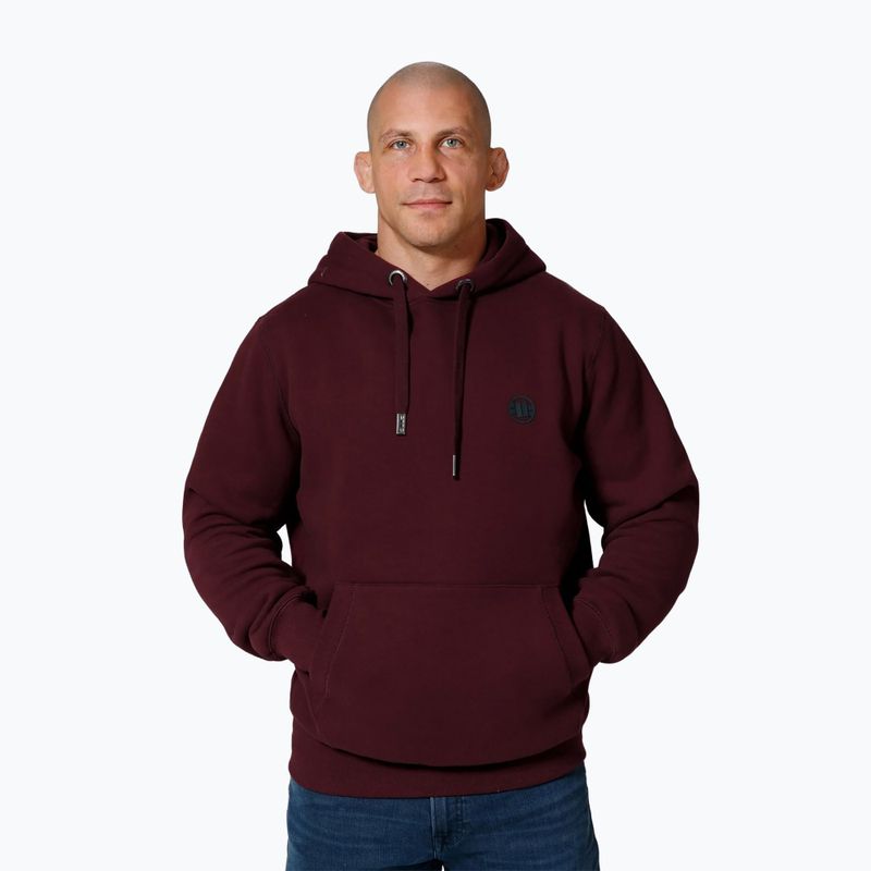Pánská mikina s kapucí Pitbull Small Logo burgundy