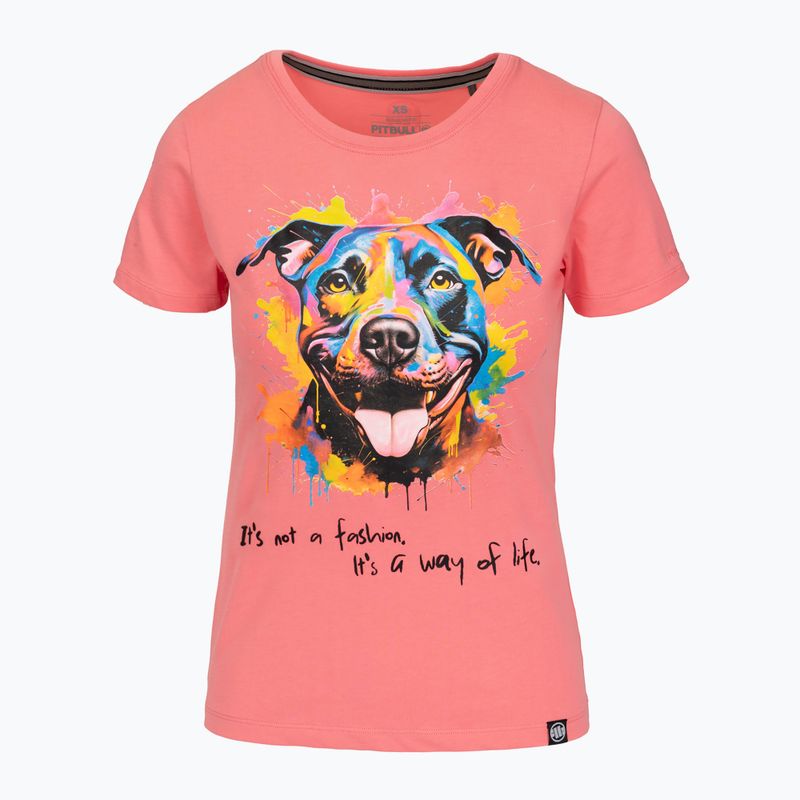 Dámské tričko Pitbull Watercolor coral 6
