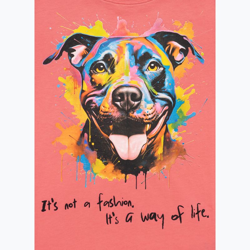 Dámské tričko Pitbull Watercolor coral 9