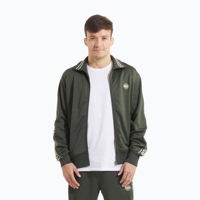Pánská mikina  Pitbull Trackjacket Tape Logo Terry Group old green