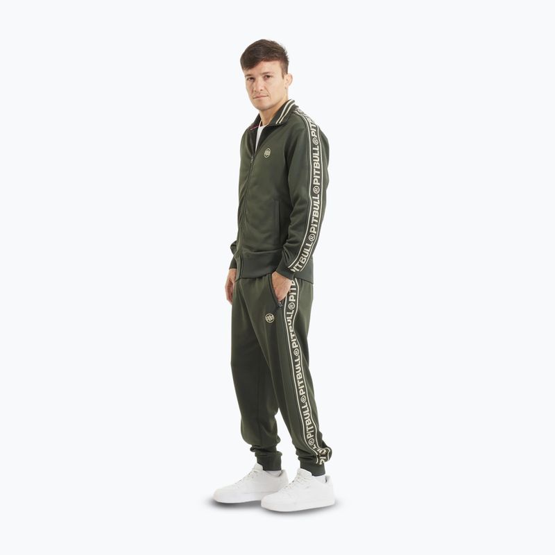Pánská mikina  Pitbull Trackjacket Tape Logo Terry Group old green 2