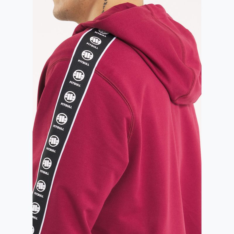 Pánská mikina  Pitbull Tape Nugget Hooded Zip Sweatshirt burgundy 5