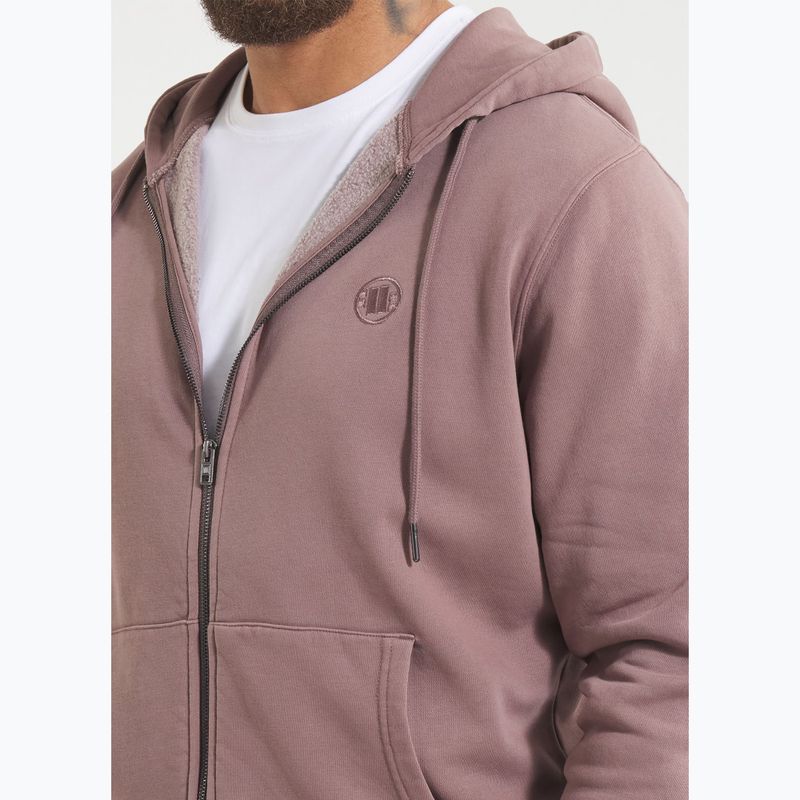 Pánská mikina Pitbull Lancaster 2 Hooded Zip Sweatshirt washed burgundy 4