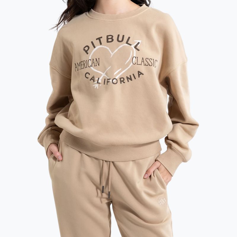 Dámská mikina Pitbull Manzanita Heart Crewneck Sweatshirt sand 3