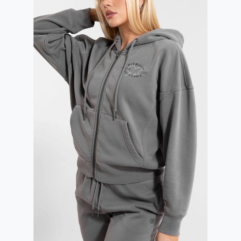 Dámská mikina Pitbull Manzanita Heart Hooded Zip Sweatshirt washed grey 3