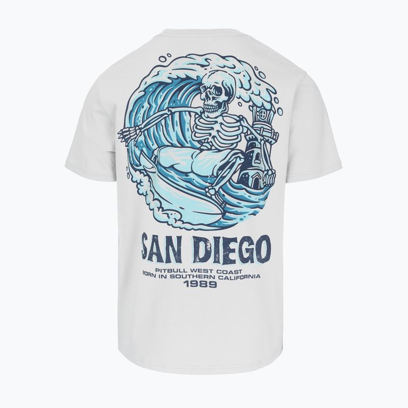 Pánské tričko Pitbull Skull Surf white/blue 2