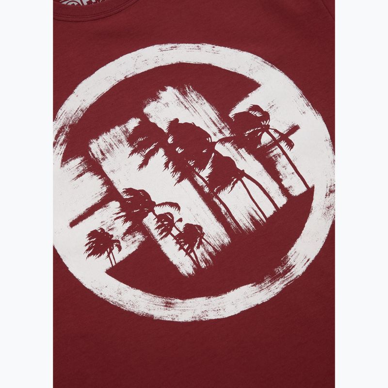 Pánské tričko Pitbull Logo Palms burgundy 7