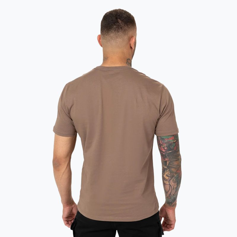 Pánské tričko Pitbull Logo Palms brown savana 3