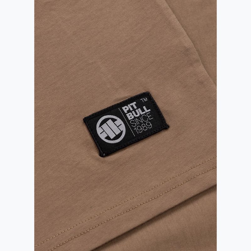 Pánské tričko Pitbull Logo Palms brown savana 9