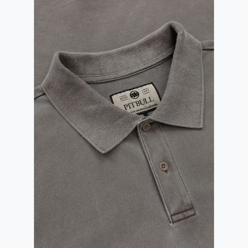 Pánské polotričko Pitbull Washed Polo Shirt dark brown 3