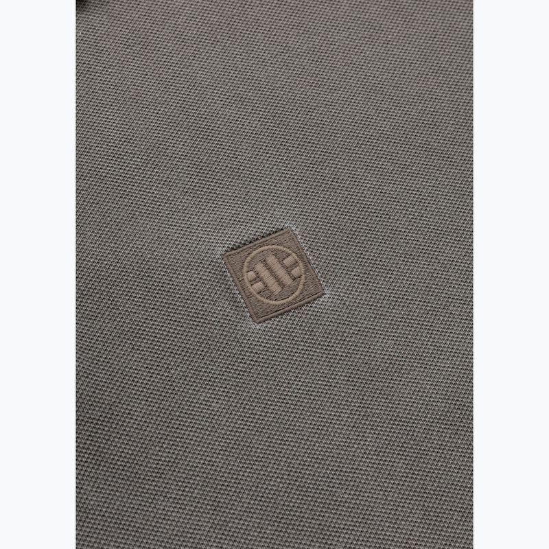 Pánské polotričko Pitbull Washed Polo Shirt dark brown 4