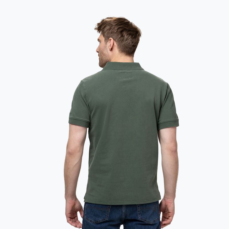 Pánské polotričko Pitbull Washed Polo Shirt sage green 3