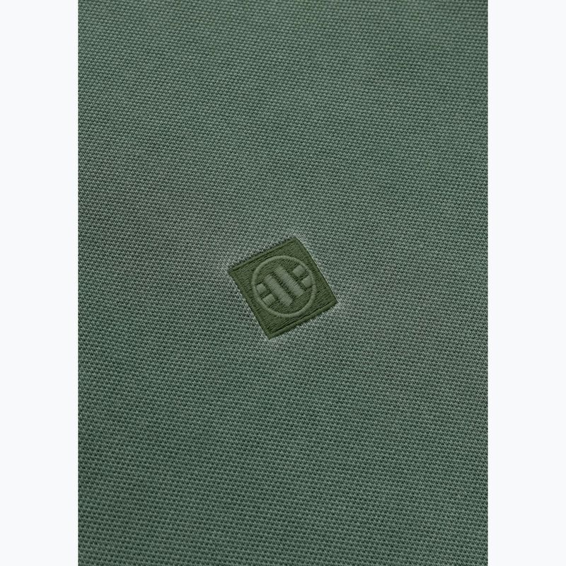 Pánské polotričko Pitbull Washed Polo Shirt sage green 4