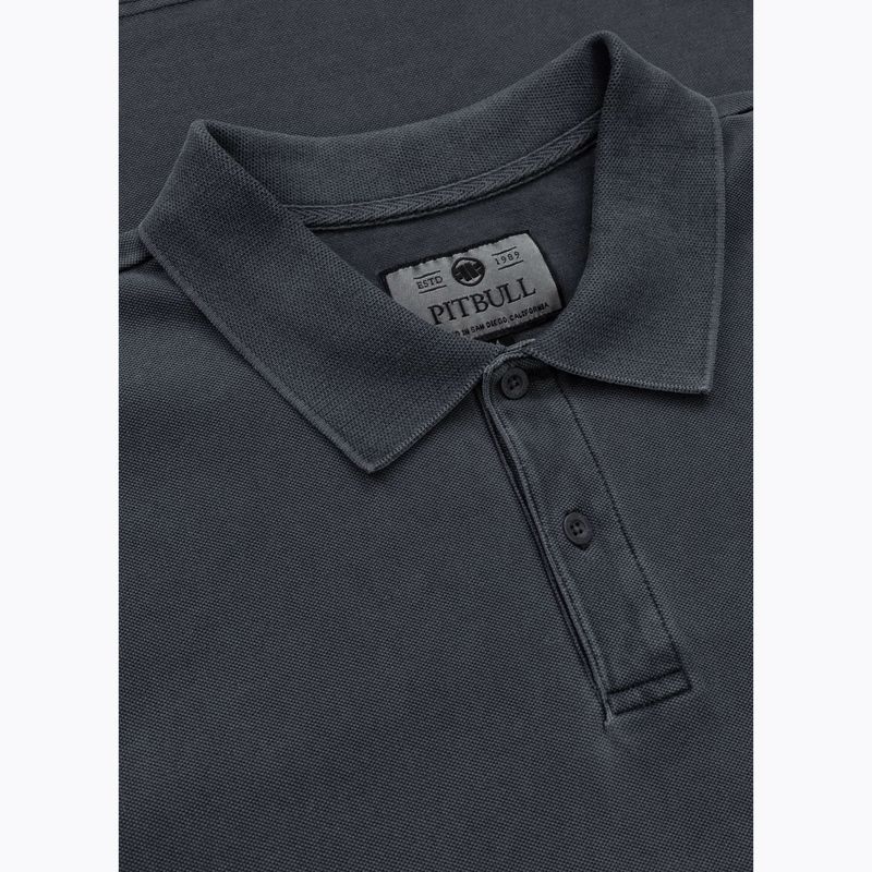 Pánské polotričko Pitbull Washed Polo Shirt dark graphite 3