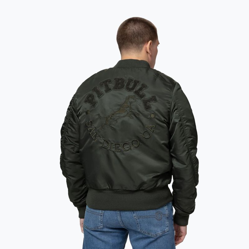 Pánská bunda Pitbull Hacket Washed Bomber dark green 3