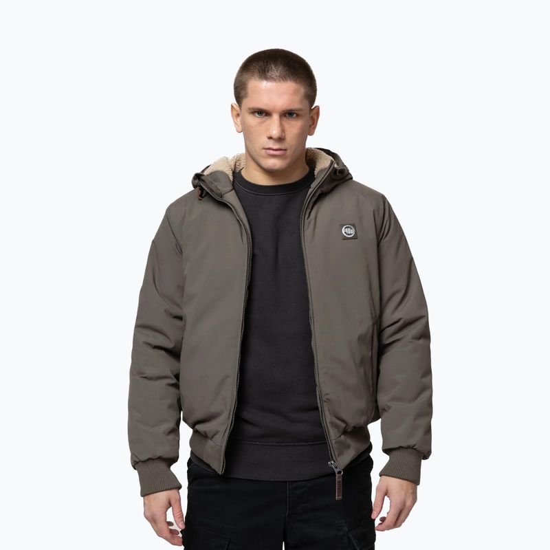 Pánská zimní bunda Pitbull Elkwood 3 Sherpa Hooded taupe 4