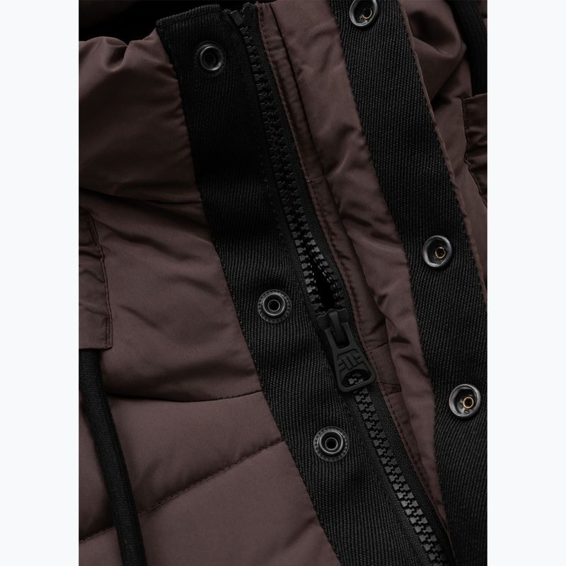 Dámská zimní bunda Pitbull Amalia Padded Hooded dark chocolate 8